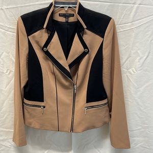 WHBM Color-block zippered cropped Jacket